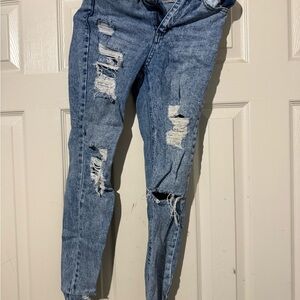 Tinseltown Ripped Light Blue Skinny Jeans